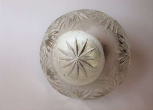 Victorian Sterling Silver Top Crystal Perfume Scent Bottle Walker Hall Sheffield c1900 England VG
