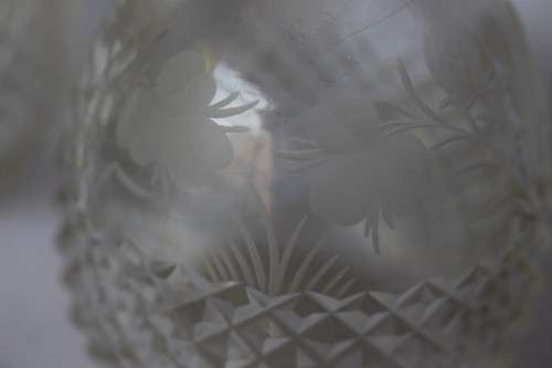 Twin Antique Perfume Bottle Cut Frosted/Clear Crystal Glass Sterling Silver Edwardian England EUC