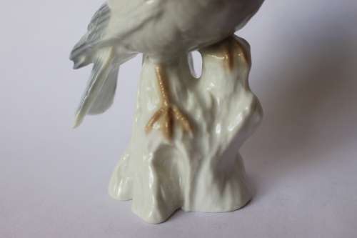 Otagiri OMC Vintage Porcelain Blue Grey Bird On A Branch Figurine Giftware Japan Near Mint