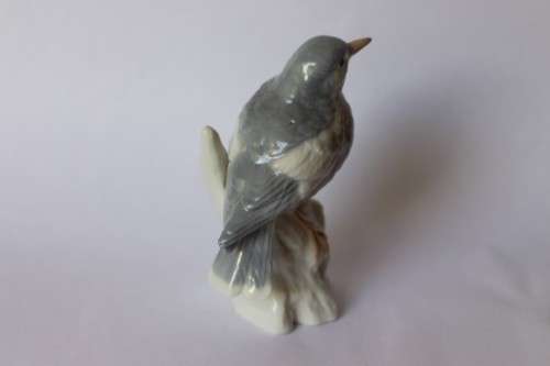 Otagiri OMC Vintage Porcelain Blue Grey Bird On A Branch Figurine Giftware Japan Near Mint