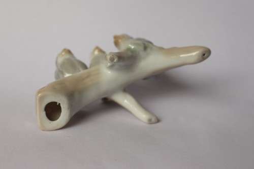 Otagiri OMC Vintage Figurine 3 Blue Grey Baby Bird Chicks On A Branch Japan Porcelain Near Mint