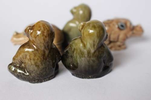 5 Vintage Wade Whimsies Flintstones Rhino and Chimpanzee Wade Miniatures Wade Figurine England EUC