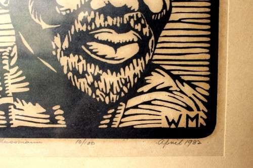 W.E. Mussmann Signed Dated Numbered Original Linocut Framed Print Fine South African Art c1932 EUC