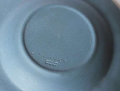 Wedgwood Blue Jasperware Ashtray Pin Dish Trinket Tray Cupid As Oracle England c1950s Near Mint