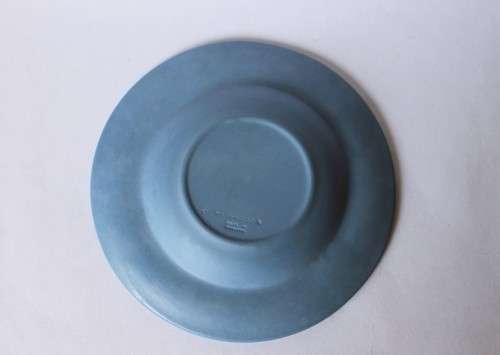 Wedgwood Blue Jasperware Ashtray Pin Dish Trinket Tray Cupid As Oracle England c1950s Near Mint