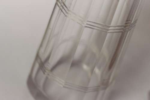 Large English Sterling Silver Top Cut Glass Body Cruet Set Salt Shaker w/ Dressing Bottle c1920s EUC