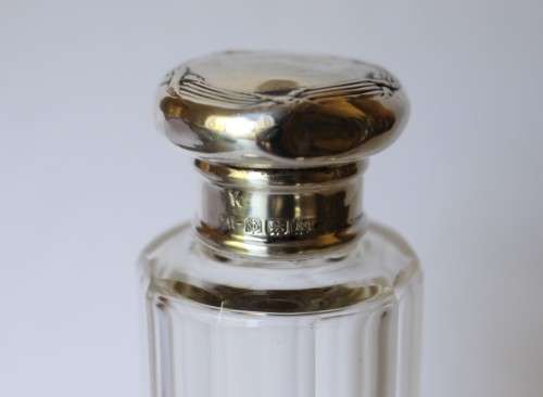 Set of 4 Antique Cut Glass Sterling Silver Top Jar Box Bottle Birmingham c1909 1927 England Great