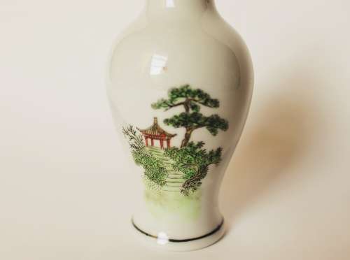 Chinese Jingdezhen porcelain PROC vase landscape calligraphy Oriental Asian art vase China excellent