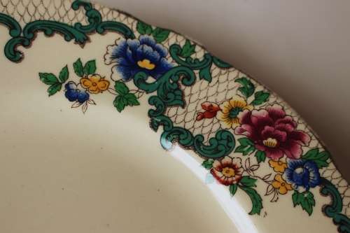Royal Cauldon Creamer Teacup Side/Tea Plate Saucer Egg Cup/Jam Jar Victoria Pattern England c1920-38