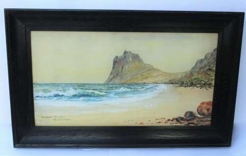 H. Anderson Signed Hangberg Hout Bay Original Watercolour Painting Framed South African Art Seascape