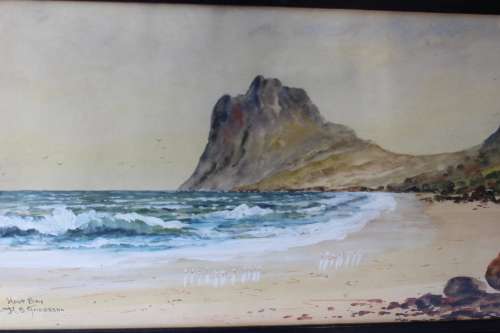 H. Anderson Signed Hangberg Hout Bay Original Watercolour Painting Framed South African Art Seascape