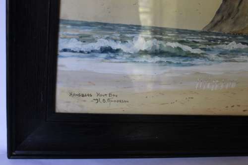 H. Anderson Signed Hangberg Hout Bay Original Watercolour Painting Framed South African Art Seascape