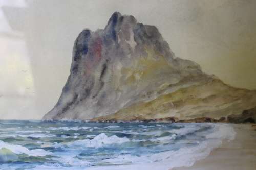 H. Anderson Signed Hangberg Hout Bay Original Watercolour Painting Framed South African Art Seascape