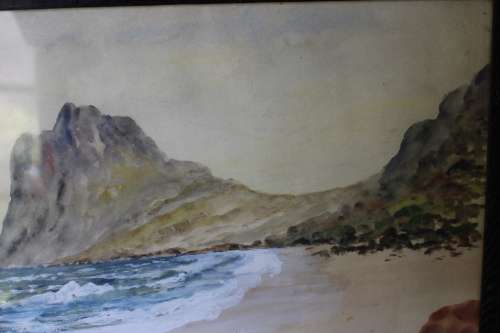 H. Anderson Signed Hangberg Hout Bay Original Watercolour Painting Framed South African Art Seascape