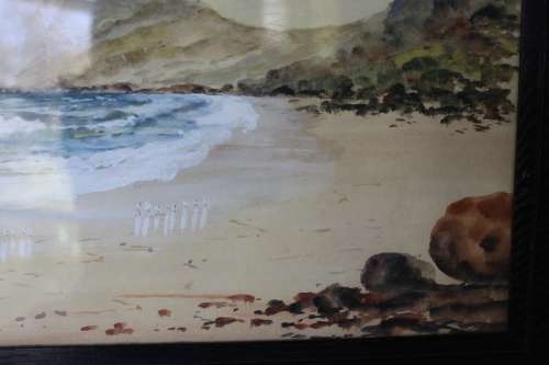 H. Anderson Signed Hangberg Hout Bay Original Watercolour Painting Framed South African Art Seascape