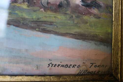 H. Anderson Signed Steenberg Tokai Original Gouache Painting Framed Landscape South African Art