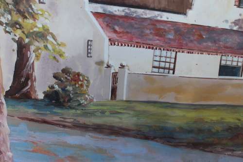 H. Anderson Signed Steenberg Tokai Original Gouache Painting Framed Landscape South African Art