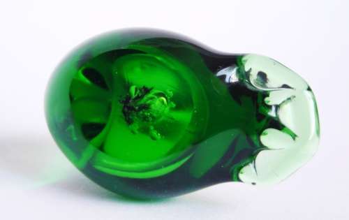Seguso VdA Bullicante Murano glass swan bird figurine deep emerald art glass c 1950s Italy excellent