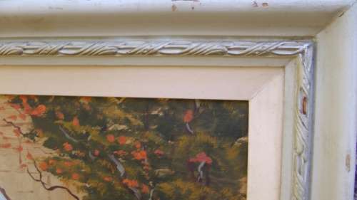 Vintage T Kaplan original oil painting coastal Africa landscape framed South African art 1956