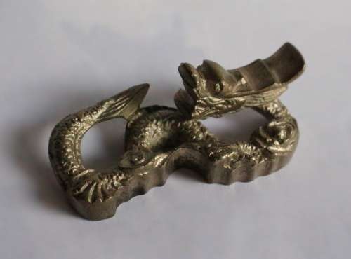 Antique Chinese Dragon Cast Iron Statue Figurine Paper Weight Metal Asian Oriental Art Dragon In Sky