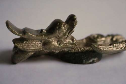 Antique Chinese Dragon Cast Iron Statue Figurine Paper Weight Metal Asian Oriental Art Dragon In Sky