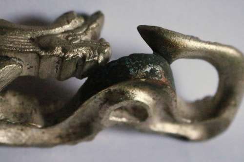 Antique Chinese Dragon Cast Iron Statue Figurine Paper Weight Metal Asian Oriental Art Dragon In Sky