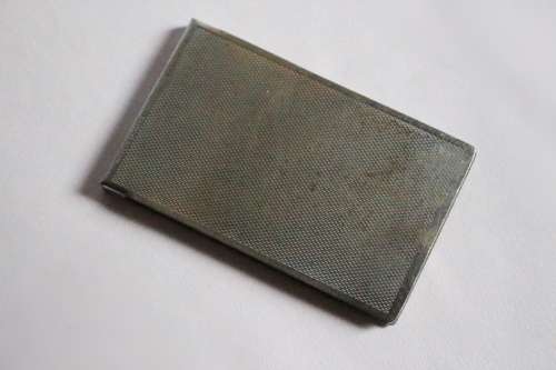 Vintage Art Deco chrome shopping list case notebook holder UK Reg 799985 England