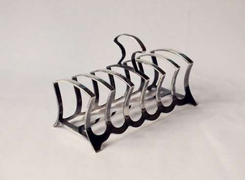Antique Toast Rack 6-Slice Mark Willis And Son British Silver Plate Sheffield England Near Mint