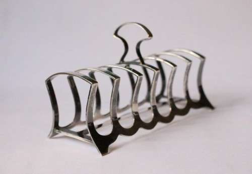 Antique Toast Rack 6-Slice Mark Willis And Son British Silver Plate Sheffield England Near Mint
