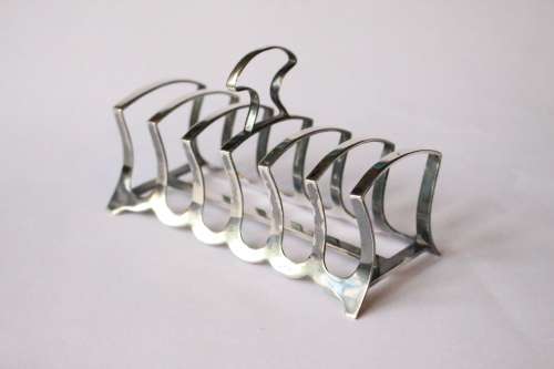 Antique Toast Rack 6-Slice Mark Willis And Son British Silver Plate Sheffield England Near Mint