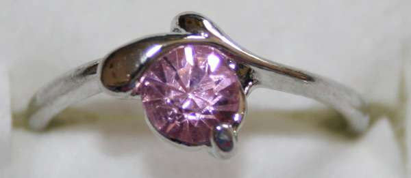Hand-Crafted 18k White Gold Plated Ring with Cubic Zirconia (LR405)