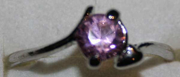 Hand-Crafted 18k White Gold Plated Ring with Cubic Zirconia (LR439)