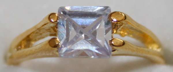 Hand-Made 18k Yellow GP Zircon Ring (LR122)