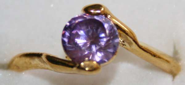 Hand-Made 18k Yellow GP Zircon Ring (LR119)