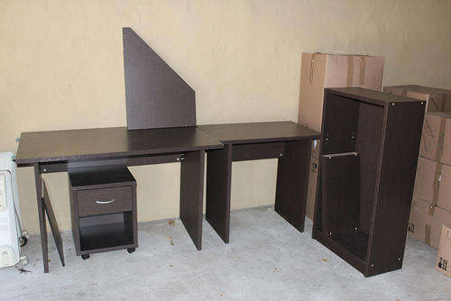 4 Piece L-Shaped Desk, Draw & Bookshelf