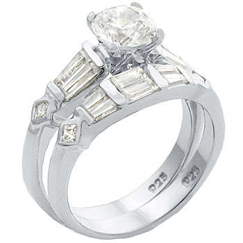 Size 10 Highest Quality Sterling Silver Womens Ring with Simulated Diamond