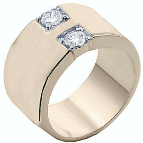 (Size 7) 14K Gold Plated Fashion Ring with Russian Formula Cubic Zirconia Stone/s