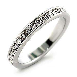 (Size 6) Non Tarnishing Rhodium Plated Fashion Ring with Swarovski Austrian Crystal/s