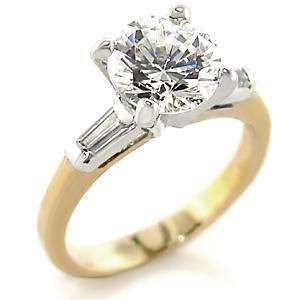 (Size 6) 14K Gold Plated Fashion Ring with Russian Formula Cubic Zirconia Stone/s