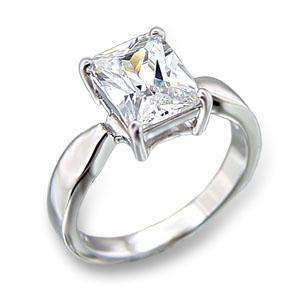 (Size 7) Non Tarnishing Rhodium Plated Fashion Ring with Cubic Zirconia Stone/s