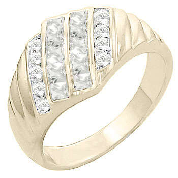(Size 8) 14K Gold Plated Fashion Ring with Swarovski Austrian Crystal/s