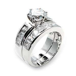 (Size 5) Non Tarnishing Rhodium Plated Fashion Ring with Cubic Zirconia Stone/s