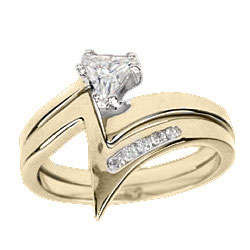 (Size 8) 14K Gold Plated Fashion Ring with Russian Formula Cubic Zirconia Stone/s
