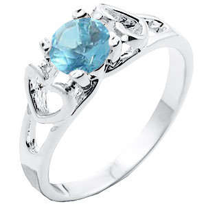 (Size 6) Non Tarnishing Rhodium Plated Fashion Ring with Russian Formula Cubic Zirconia Stone/s