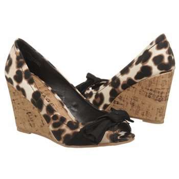 **IN STOCK**RAMPAGE Leopard Kardinal Peep Toe Wedge Shoes Size 4.5