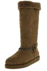 Guess NEW Horizan Tan Faux Suede Chain Embellished Casual Boots Shoes USA 5.5/ RSA3-3.5