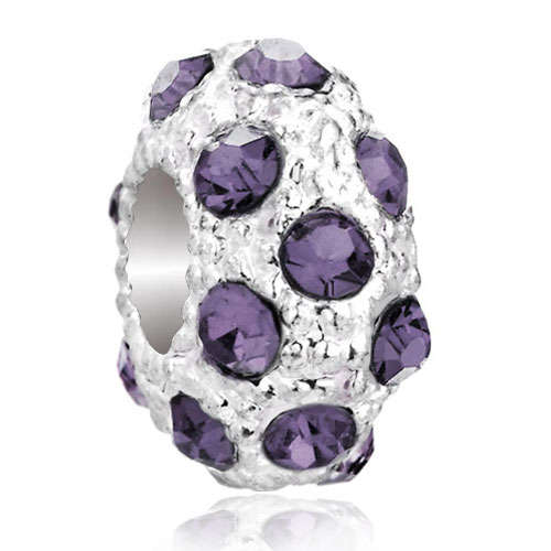 Pugster White Ball June Birthstone Alexandrite Crystal Charms Fit Pandora