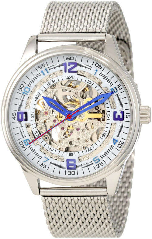 **R4499**Akribos Automatic Skeleton Dial Stainless Steel Mens Watch AK410
