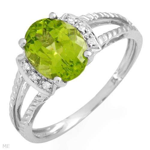 **R5 000.00**Wonderful Ring With 2.10ctw Precious Stones - Genuine Diamonds and Peridot