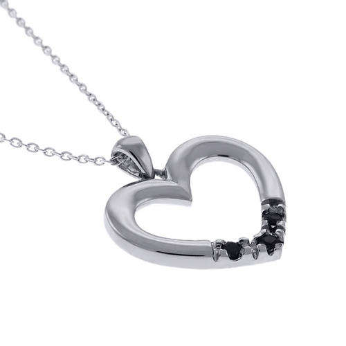 **R2 000.00**STUNNING REAL BLACK DIAMOND HEART SHAPE PENDANT W/CHAIN